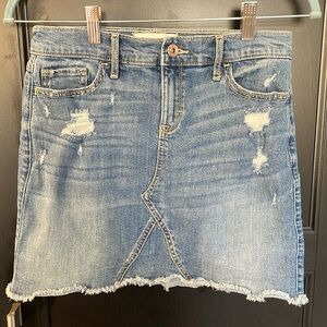 Abercrombie Kids Soft Stretchy Denim Distressed Skirt